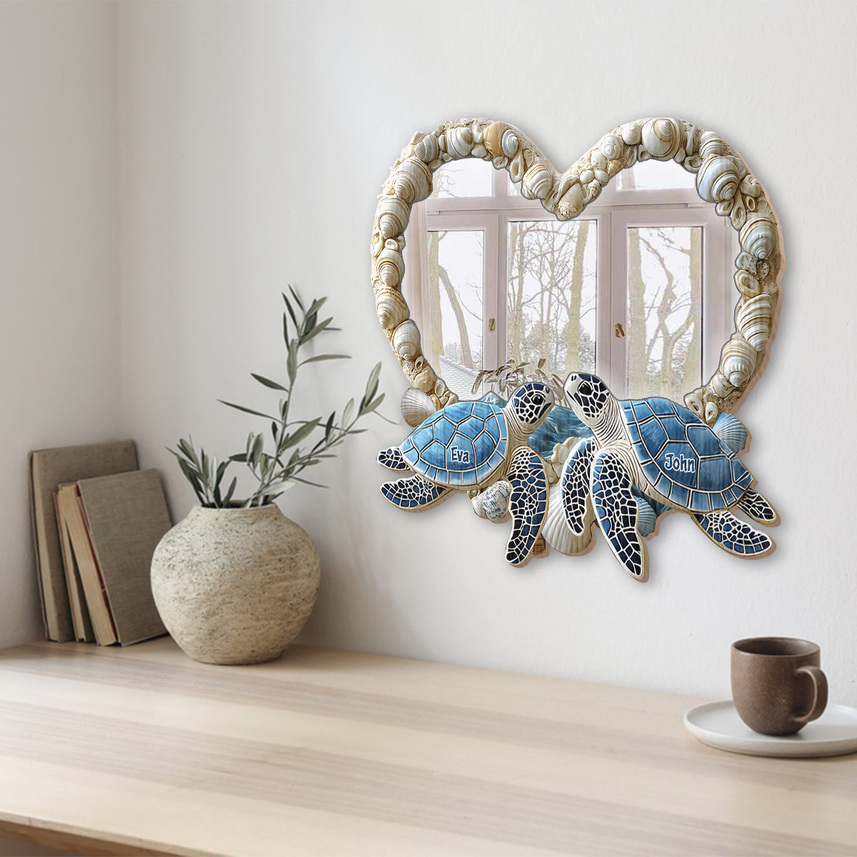 Toi et moi, on gère ! - Miroir mural personnalisé pour couple de tortues