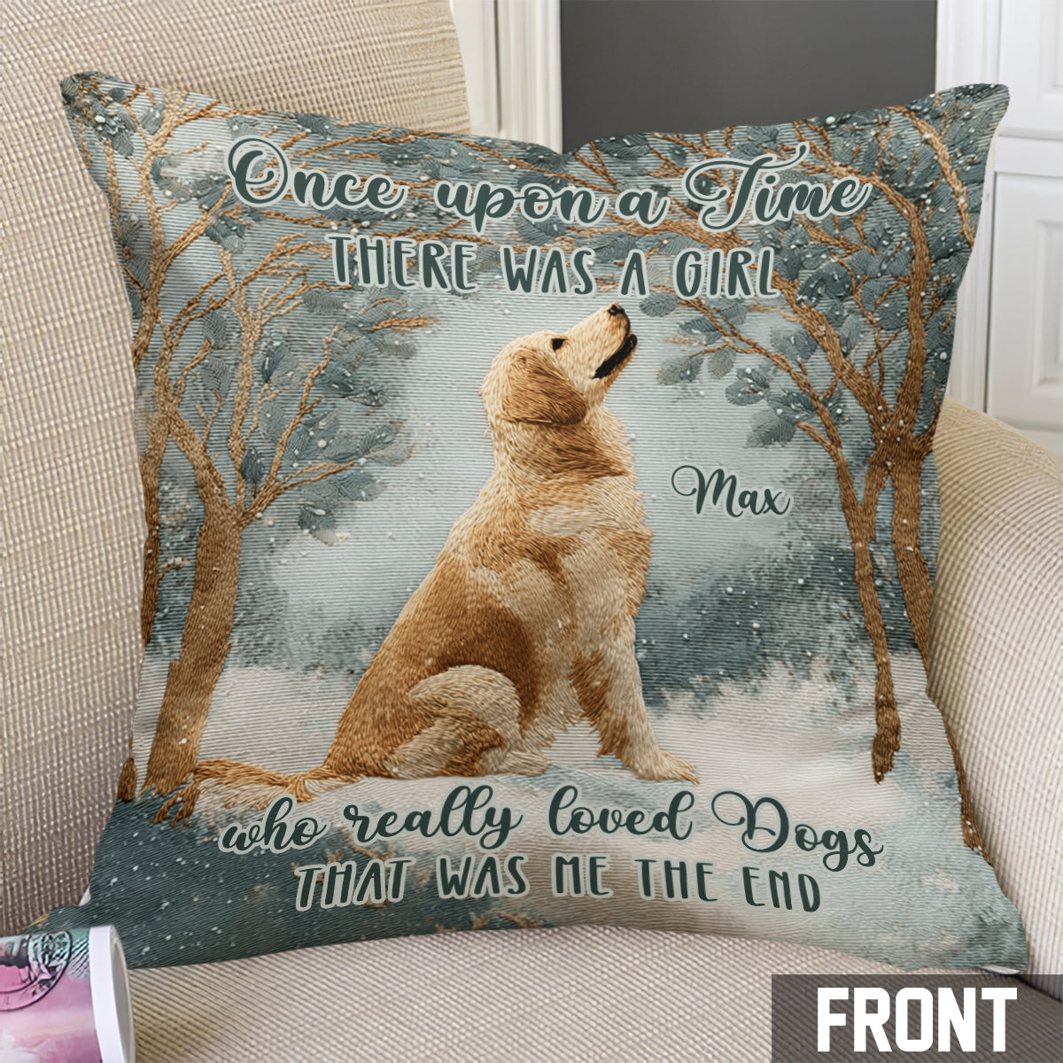 A Girl Who Really Loved Dogs - Personalized Dog Throw Pillow