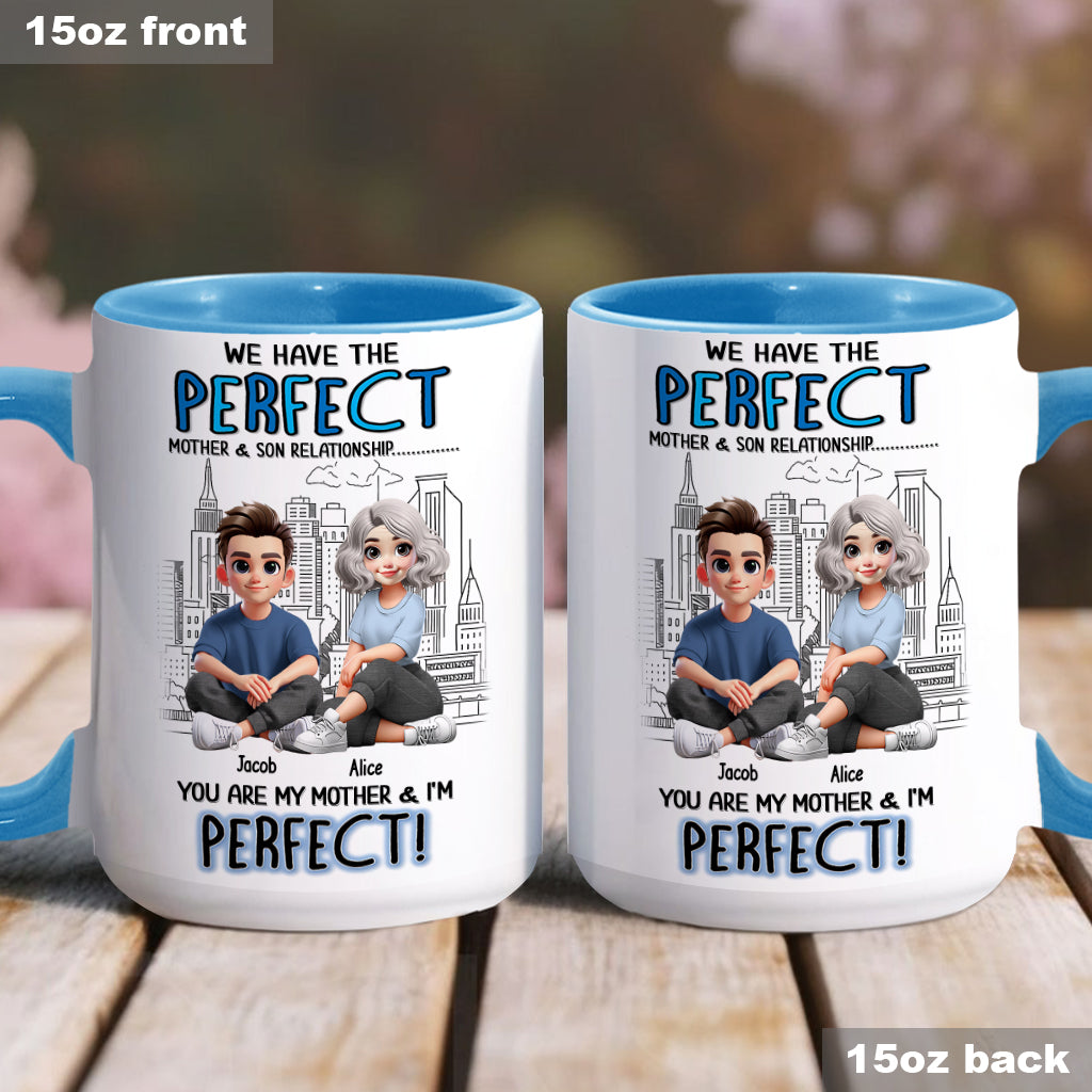 Mother-Son/ Daughter Relationship - Personalized Mother Accent Mug