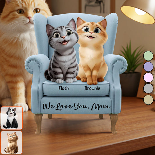 Meilleure maman chat du monde - Plaque acrylique personnalisée en forme de chat