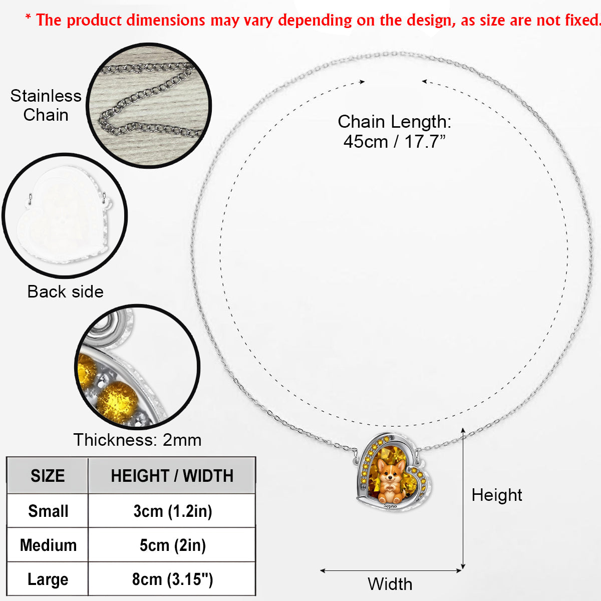 Collier pendentif personnalisé pour chien avec pendentif en forme de cœur représentant un chiot ou un chaton