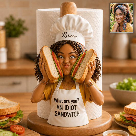 Un Sandwich Idiot Cadeau Amusant Pour Amateurs de Cuisine - Support à Essuie-Tout Personnalisé