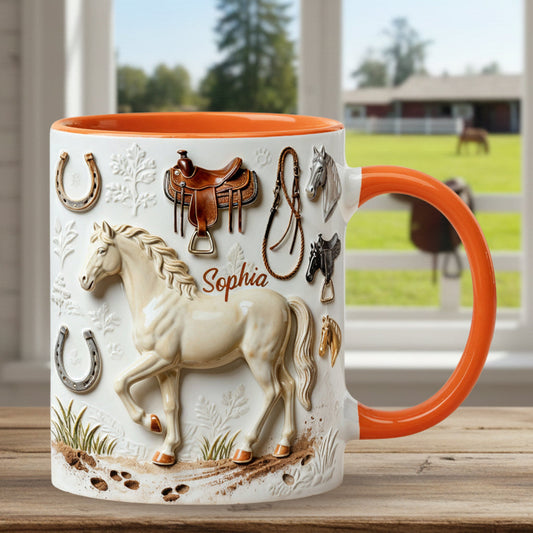 Mug et sous-verre personnalisés avec motif cheval Strong Horse