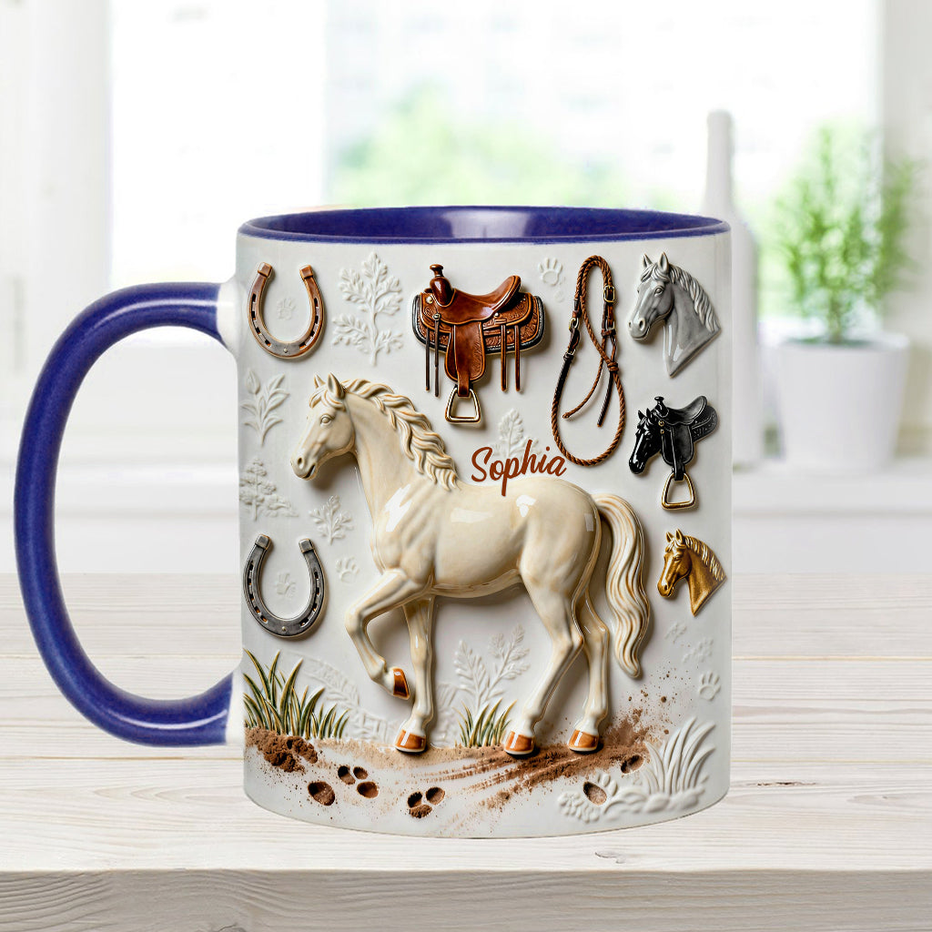 Mug et sous-verre personnalisés avec motif cheval Strong Horse