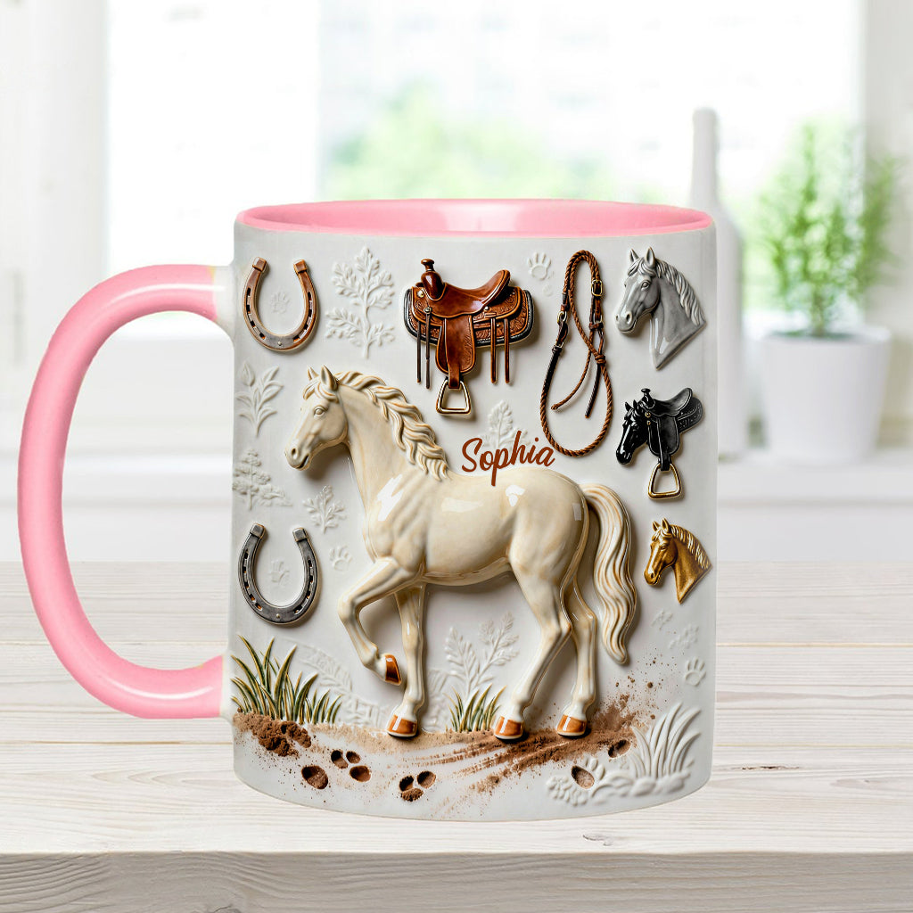 Mug et sous-verre personnalisés avec motif cheval Strong Horse
