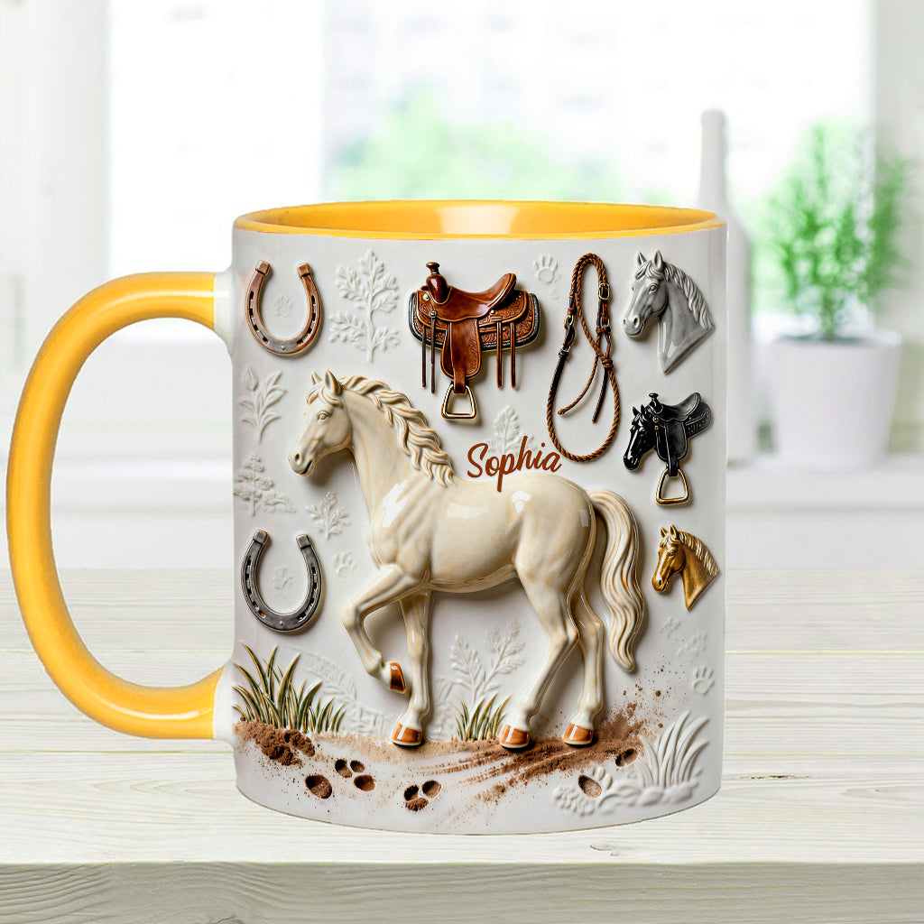 Mug et sous-verre personnalisés avec motif cheval Strong Horse