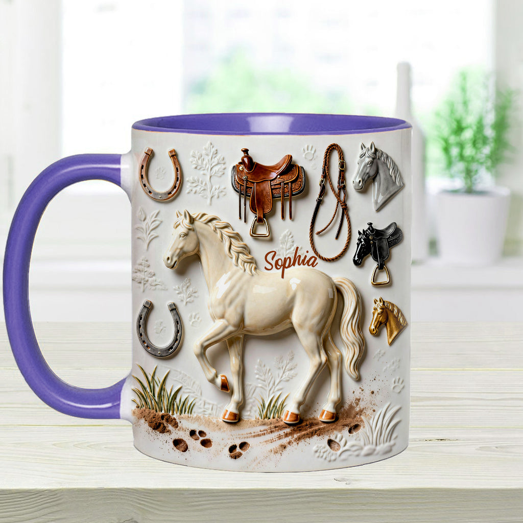 Mug et sous-verre personnalisés avec motif cheval Strong Horse