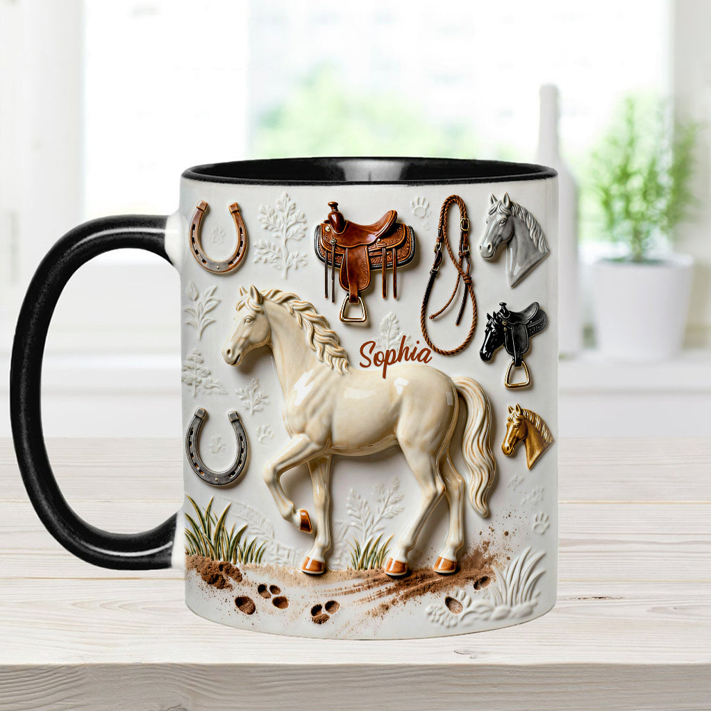 Mug et sous-verre personnalisés avec motif cheval Strong Horse
