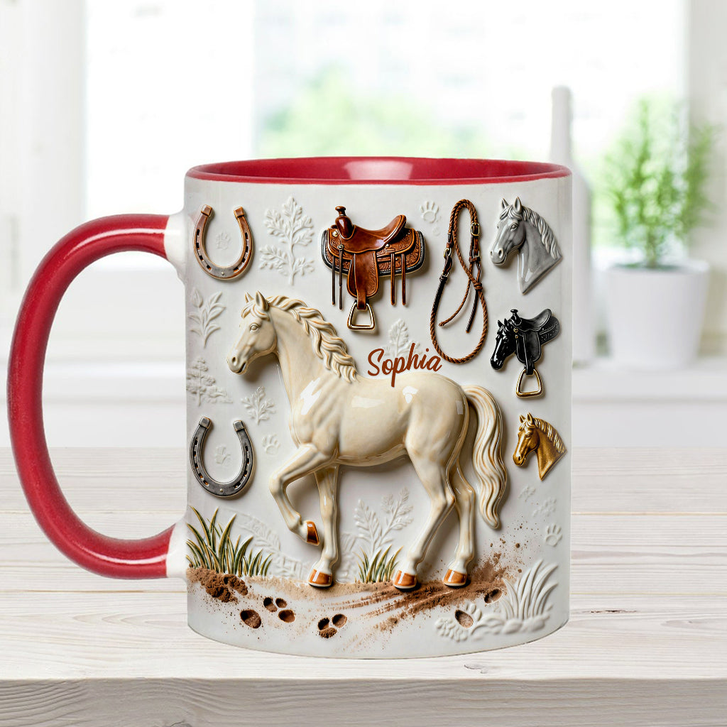 Mug et sous-verre personnalisés avec motif cheval Strong Horse