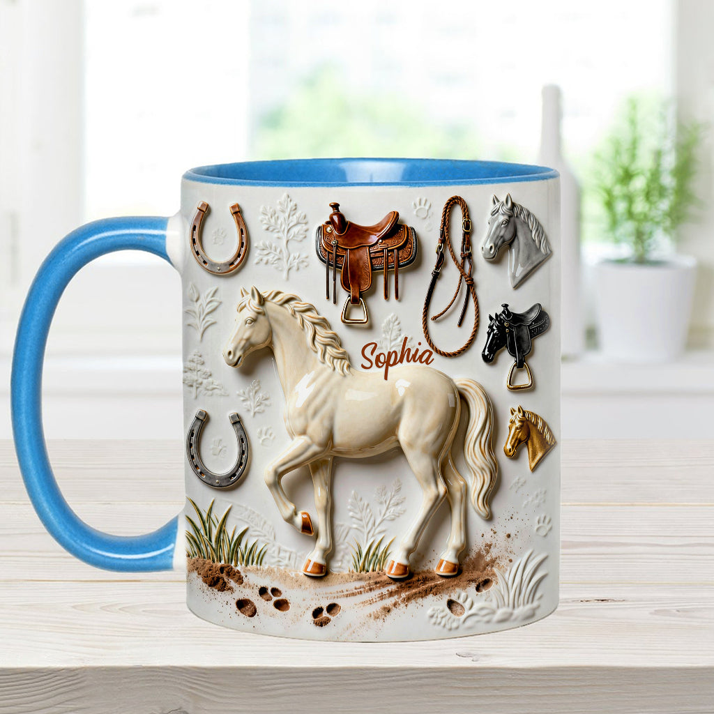 Mug et sous-verre personnalisés avec motif cheval Strong Horse