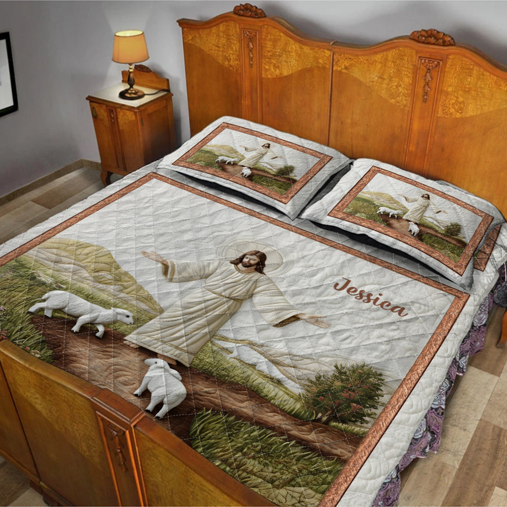 Lampe Jésus - Ensemble de courtepointe de Noël personnalisé