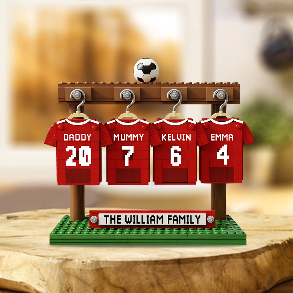 Équipe de soccer familiale - Plaque acrylique personnalisée en forme de ballon de soccer