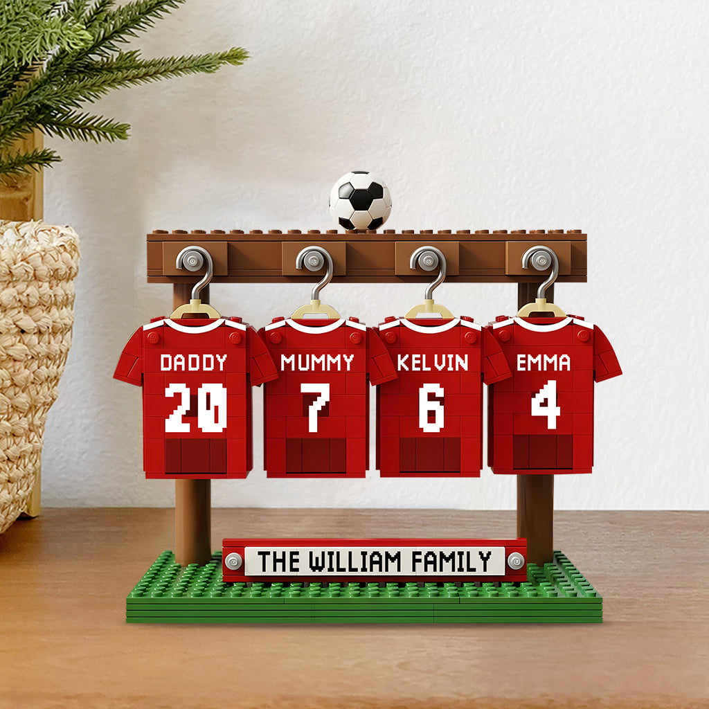 Équipe de soccer familiale - Plaque acrylique personnalisée en forme de ballon de soccer