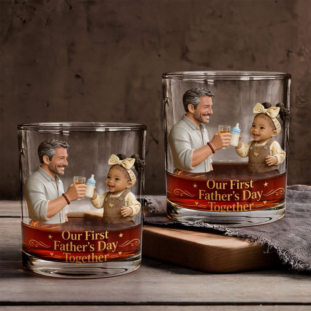 Première Fête des Pères Ensemble - Verre à Whisky Personnalisé