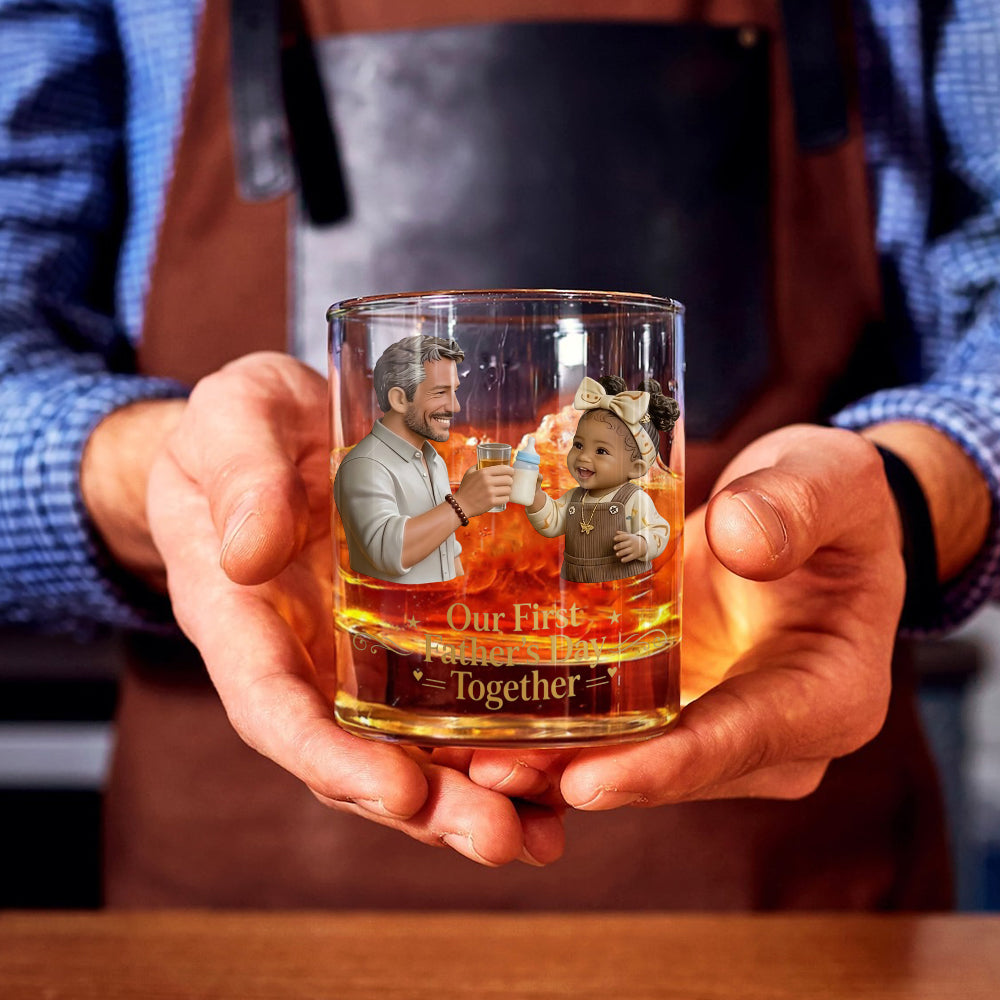 Première Fête des Pères Ensemble - Verre à Whisky Personnalisé