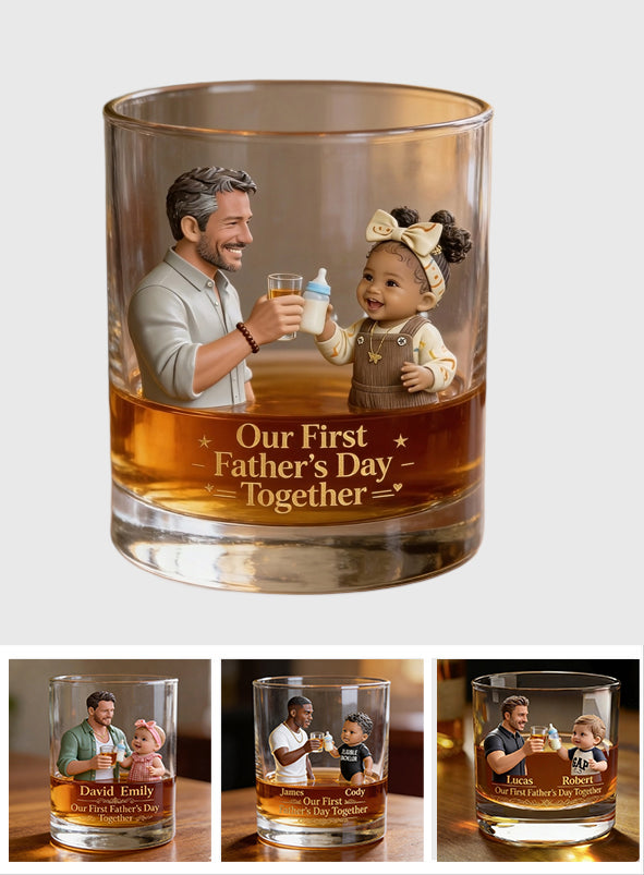 Première Fête des Pères Ensemble - Verre à Whisky Personnalisé