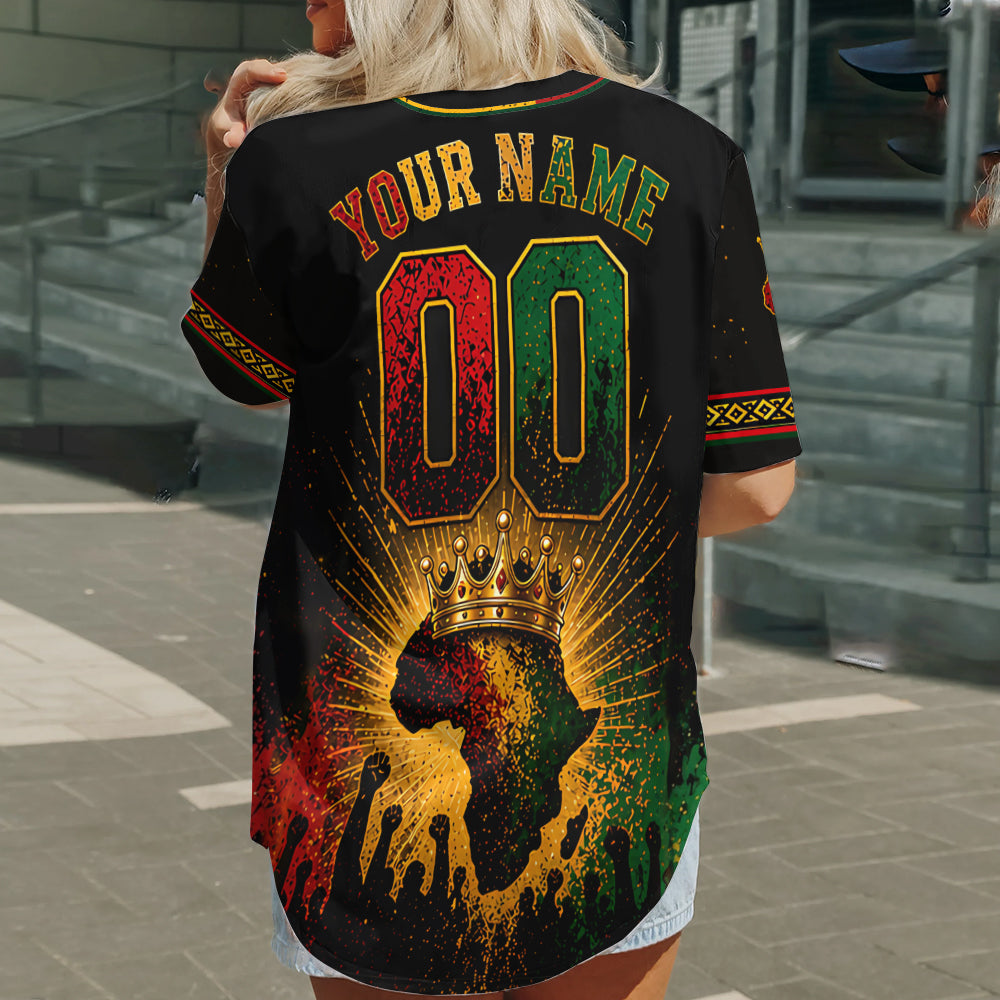 Fierté Noire de Juneteenth - Maillot de Baseball Africain Personnalisé