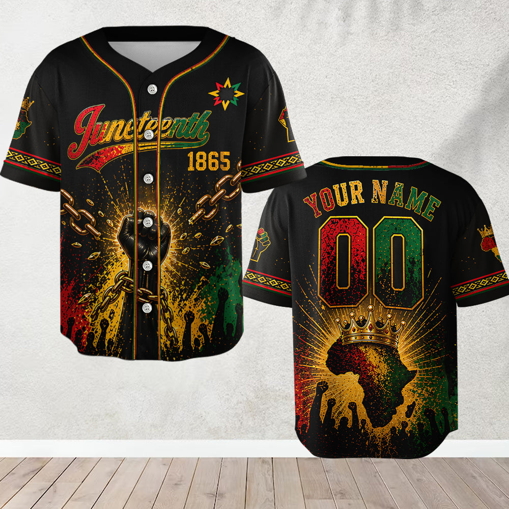 Fierté Noire de Juneteenth - Maillot de Baseball Africain Personnalisé