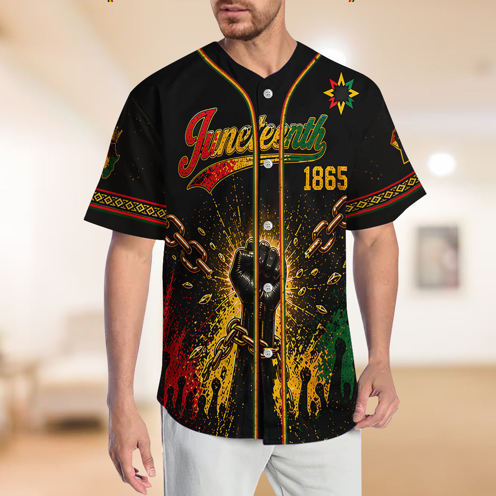 Fierté Noire de Juneteenth - Maillot de Baseball Africain Personnalisé