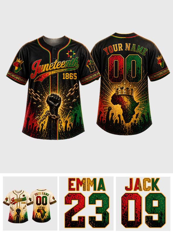 Fierté Noire de Juneteenth - Maillot de Baseball Africain Personnalisé