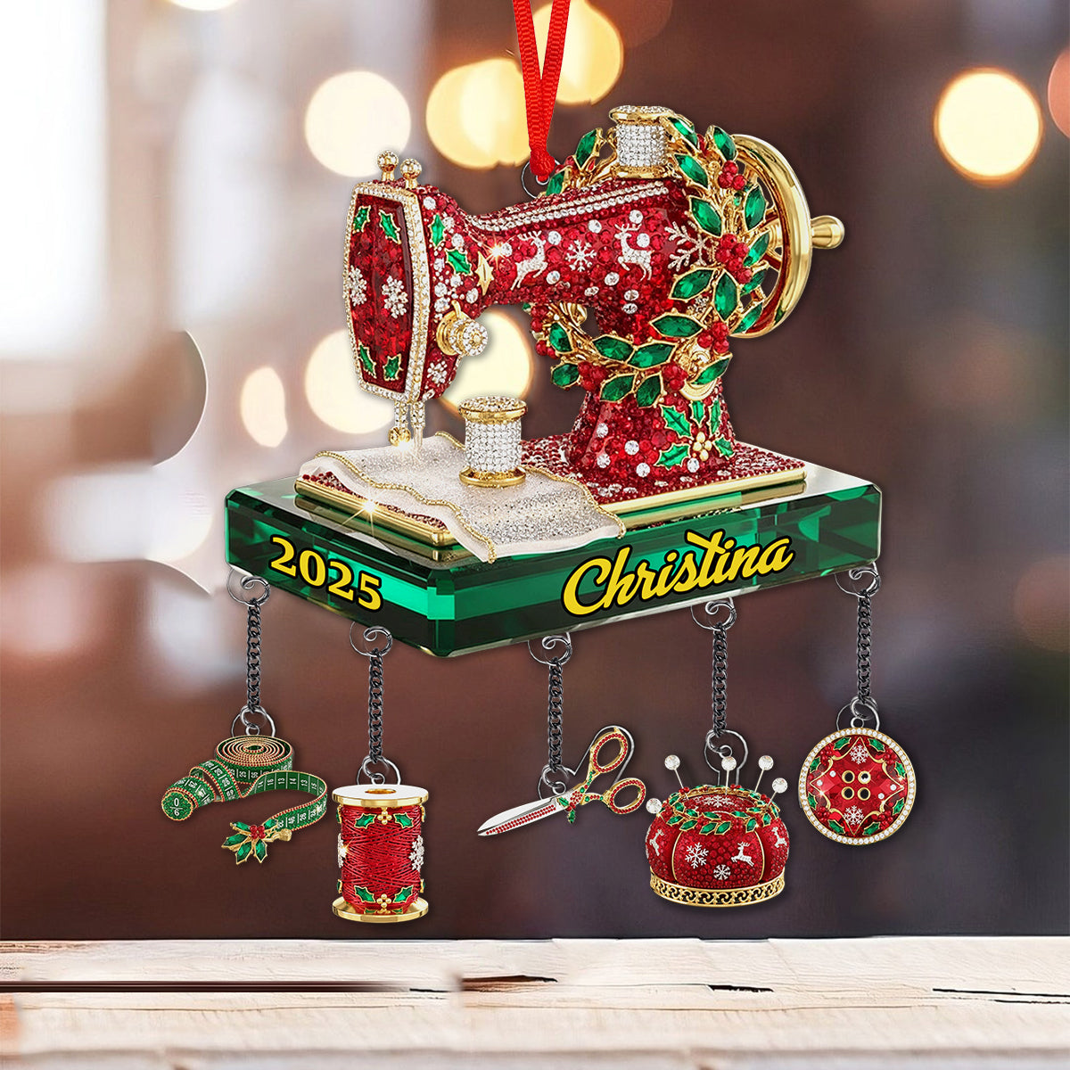 Passionnée de couture - Ornement de couture personnalisé avec breloque