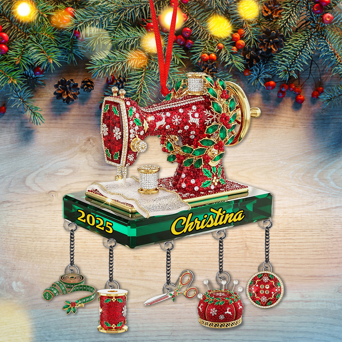 Passionnée de couture - Ornement de couture personnalisé avec breloque