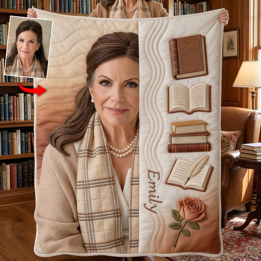 Custom Any Photo Love Books - Personalized Book Blanket