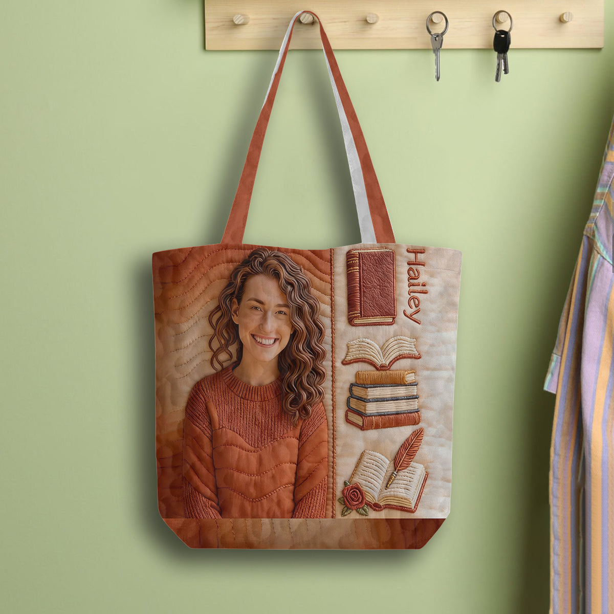 Custom Any Photo Love Books - Personalized Book Quilted Tote Bag