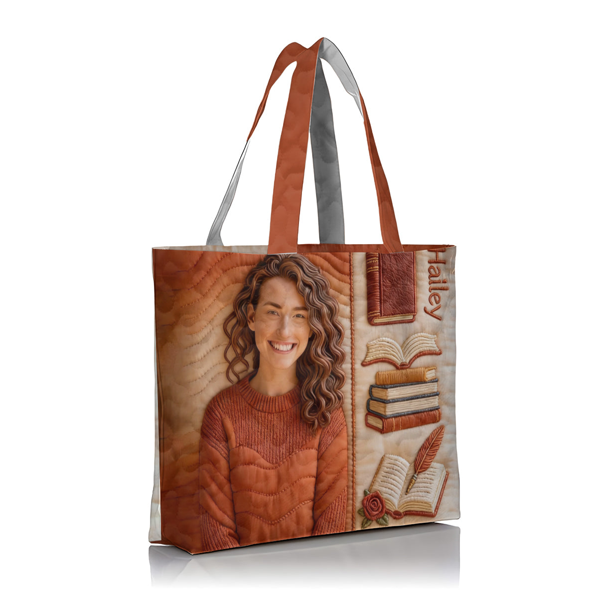 Custom Any Photo Love Books - Personalized Book Quilted Tote Bag