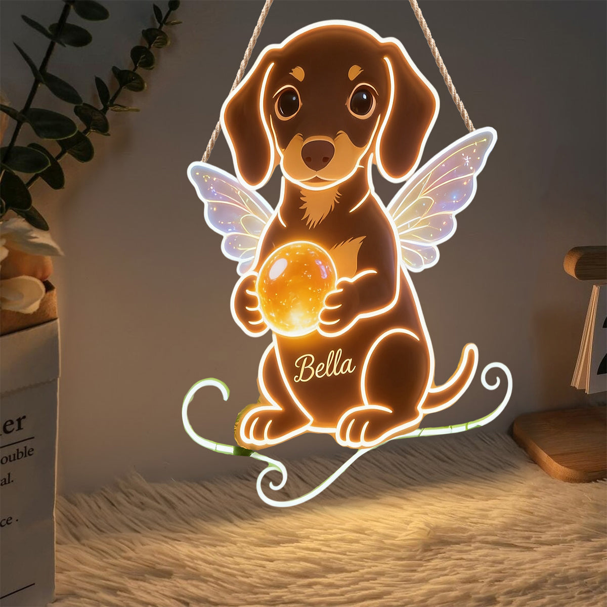 Photo de tout animal de compagnie personnalisée - Panneau en acrylique LED personnalisé