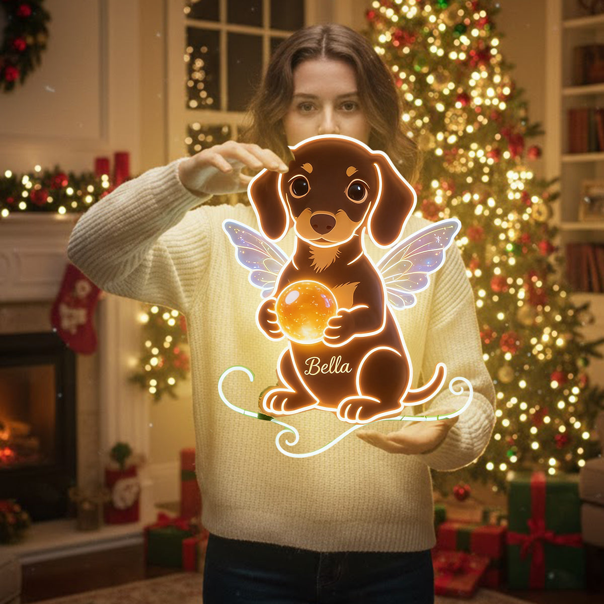Photo de tout animal de compagnie personnalisée - Panneau en acrylique LED personnalisé