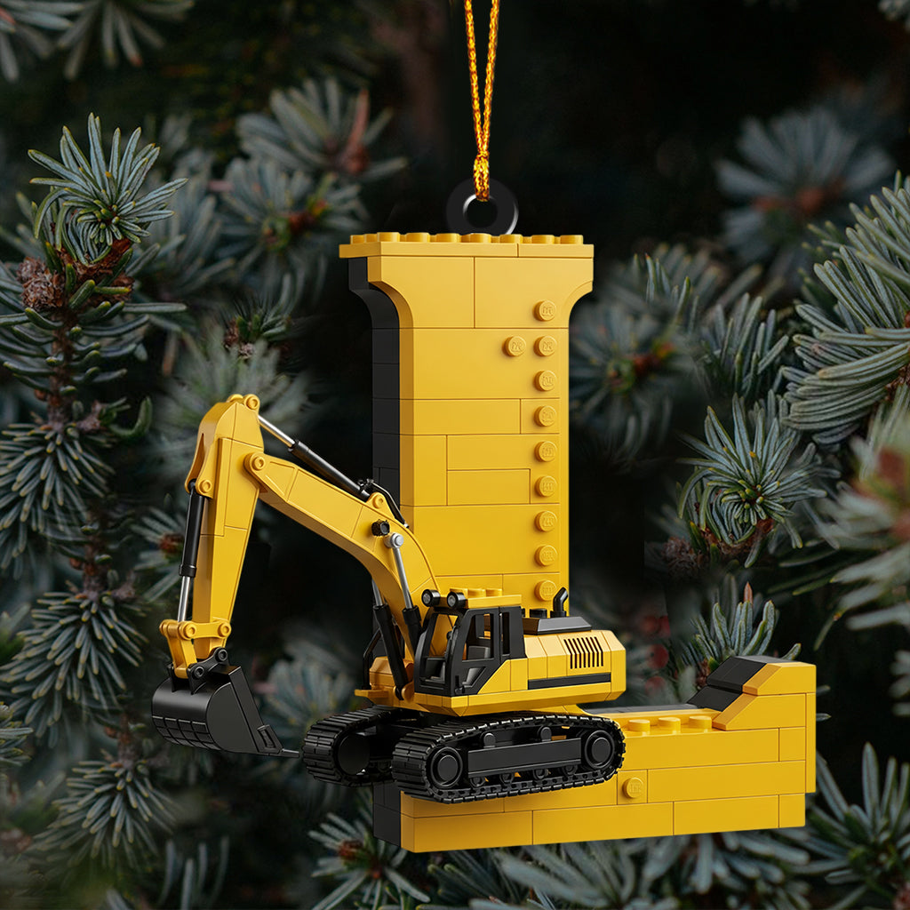 Alphabet des véhicules de chantier amusants - Ornement personnalisé pour enfant