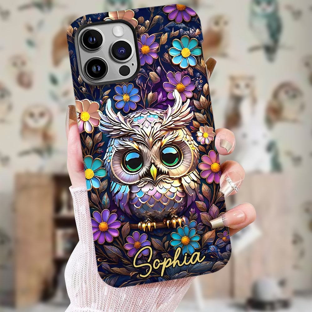 Coque de téléphone personnalisée avec motif hibou mignon