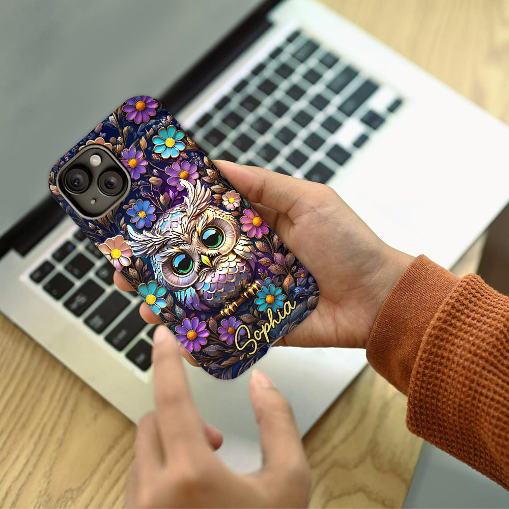 Coque de téléphone personnalisée avec motif hibou mignon
