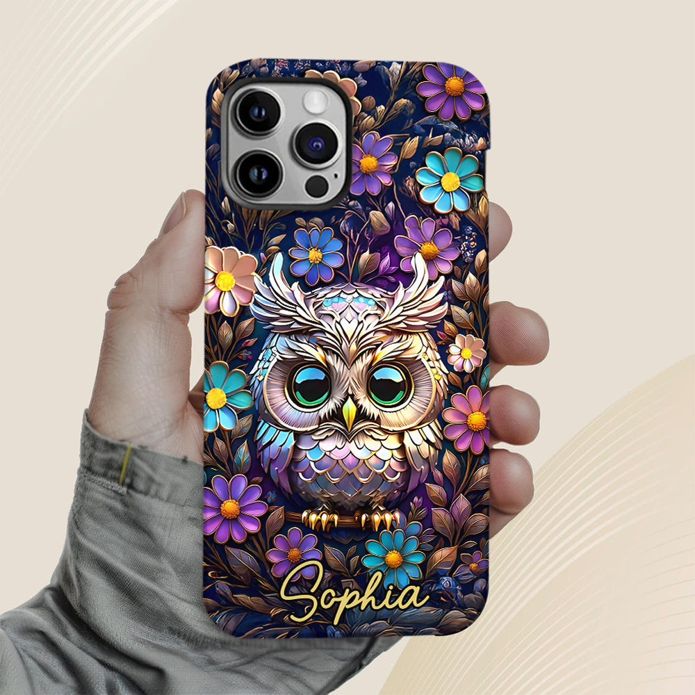 Coque de téléphone personnalisée avec motif hibou mignon