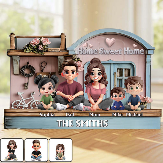 Home Sweet Home - Personalized Family Custom Shaped Acrylic Plaque