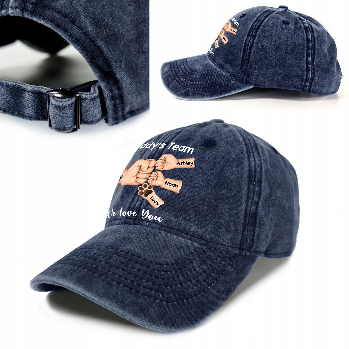 Meilleur papa du monde - Casquette en jean délavée personnalisée