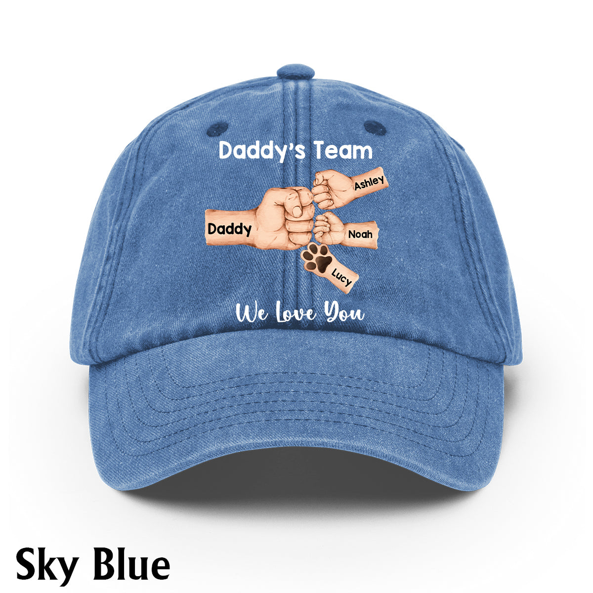 Meilleur papa du monde - Casquette en jean délavée personnalisée