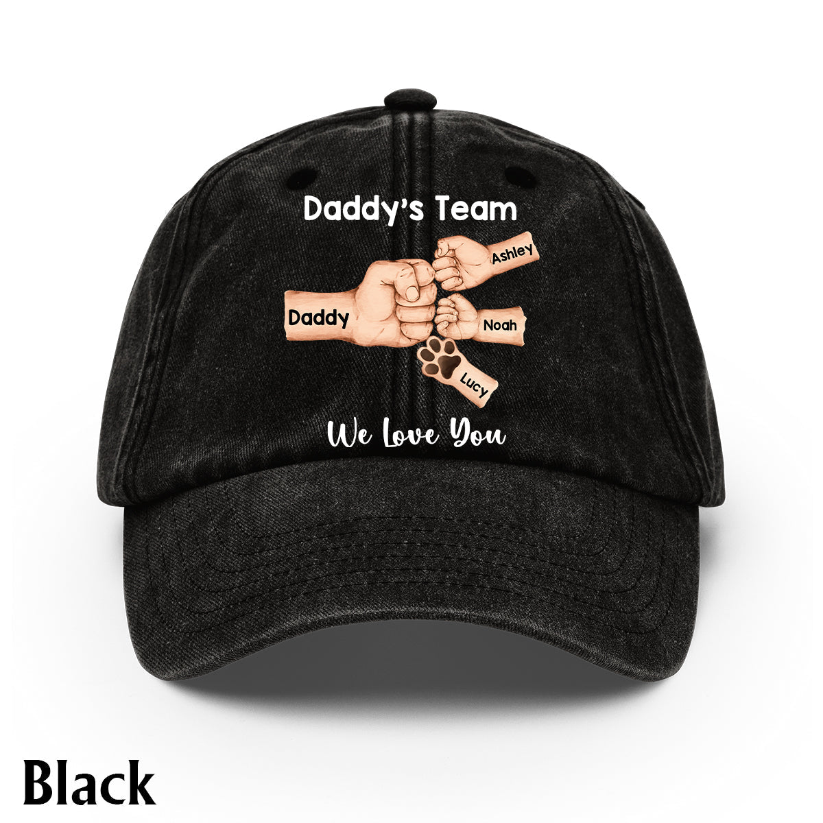 Meilleur papa du monde - Casquette en jean délavée personnalisée