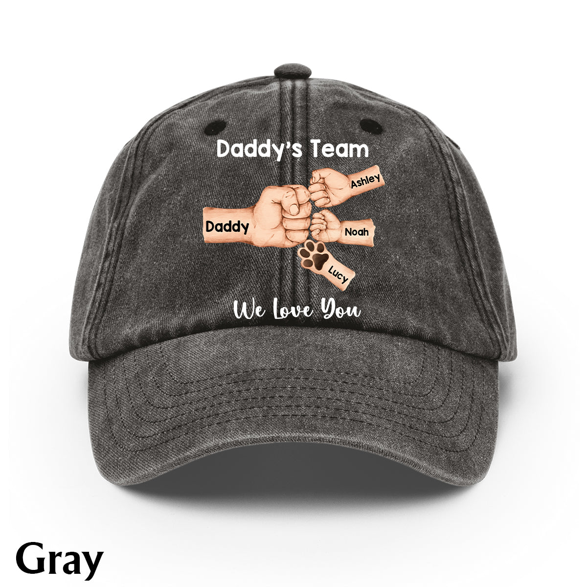 Meilleur papa du monde - Casquette en jean délavée personnalisée