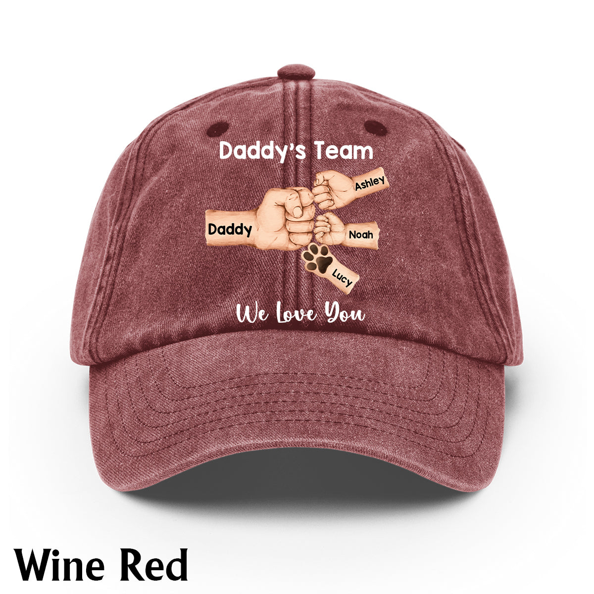 Meilleur papa du monde - Casquette en jean délavée personnalisée