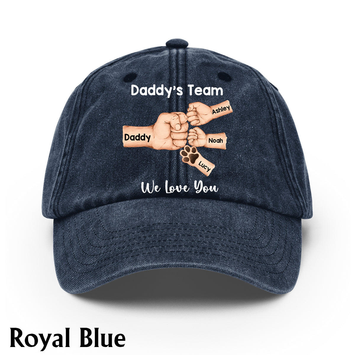 Meilleur papa du monde - Casquette en jean délavée personnalisée