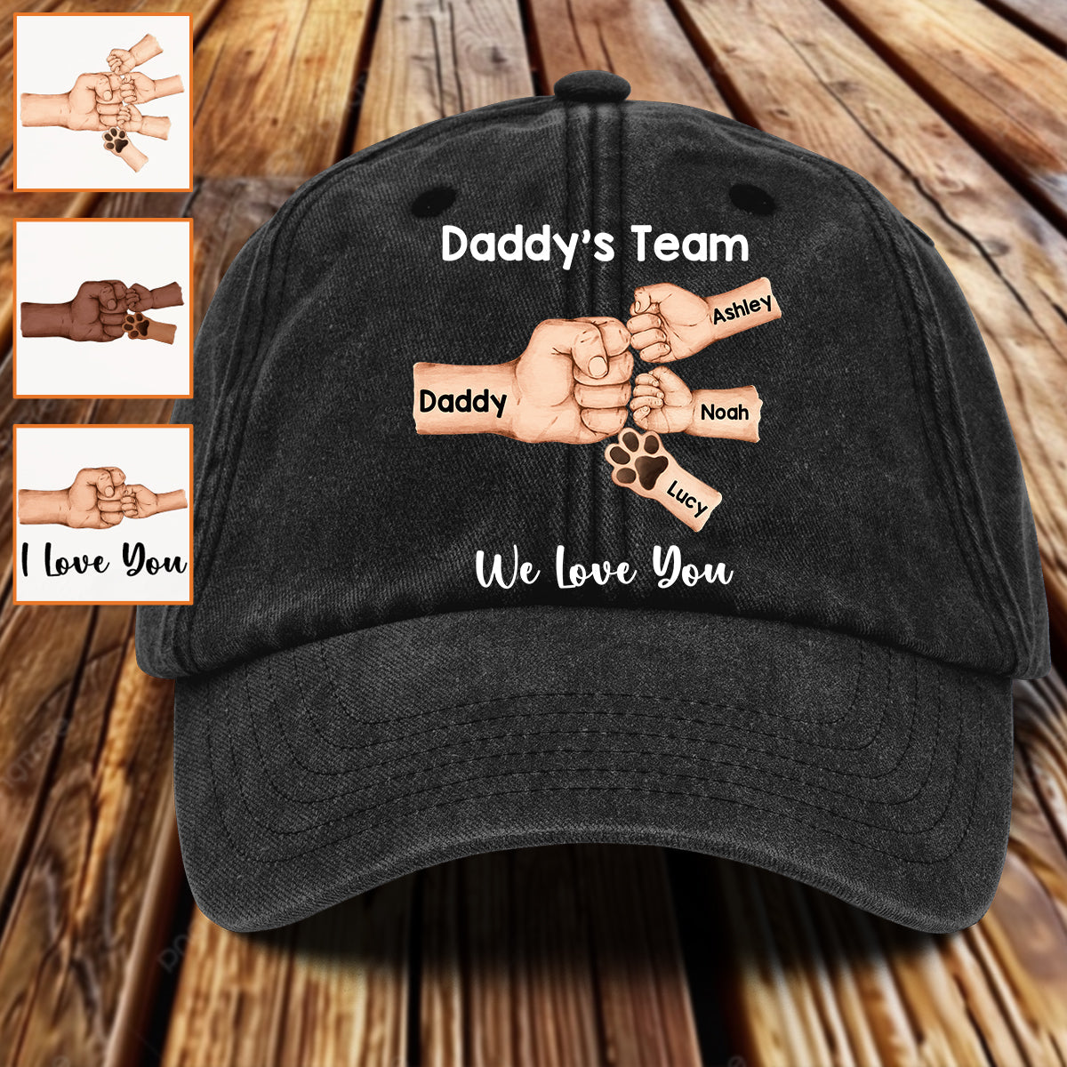 Meilleur papa du monde - Casquette en jean délavée personnalisée