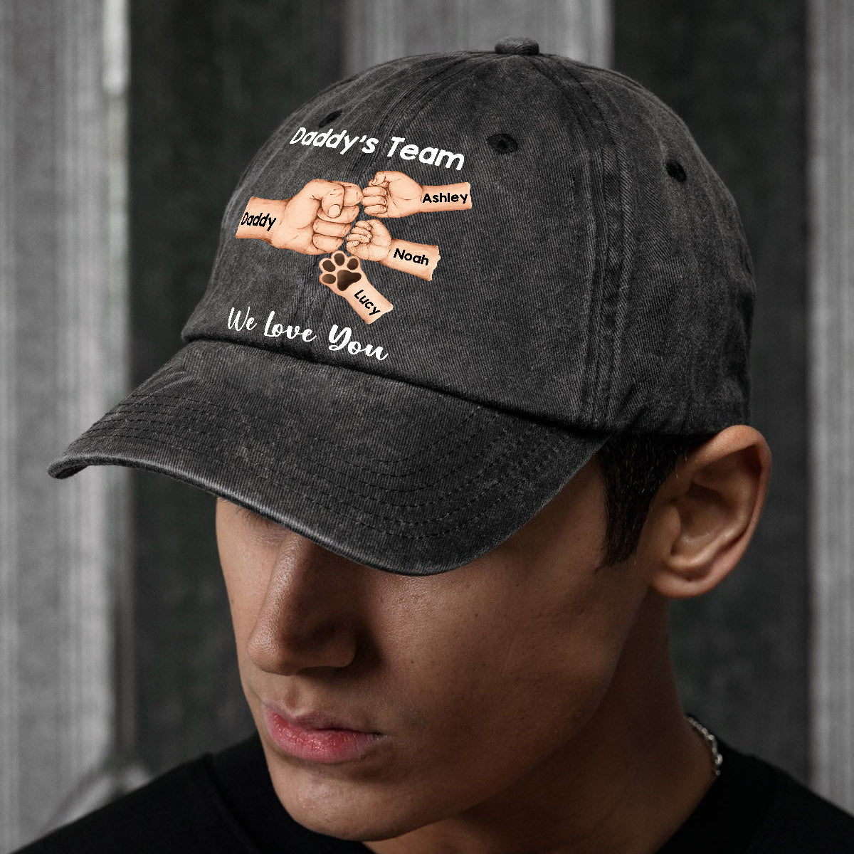 Meilleur papa du monde - Casquette en jean délavée personnalisée