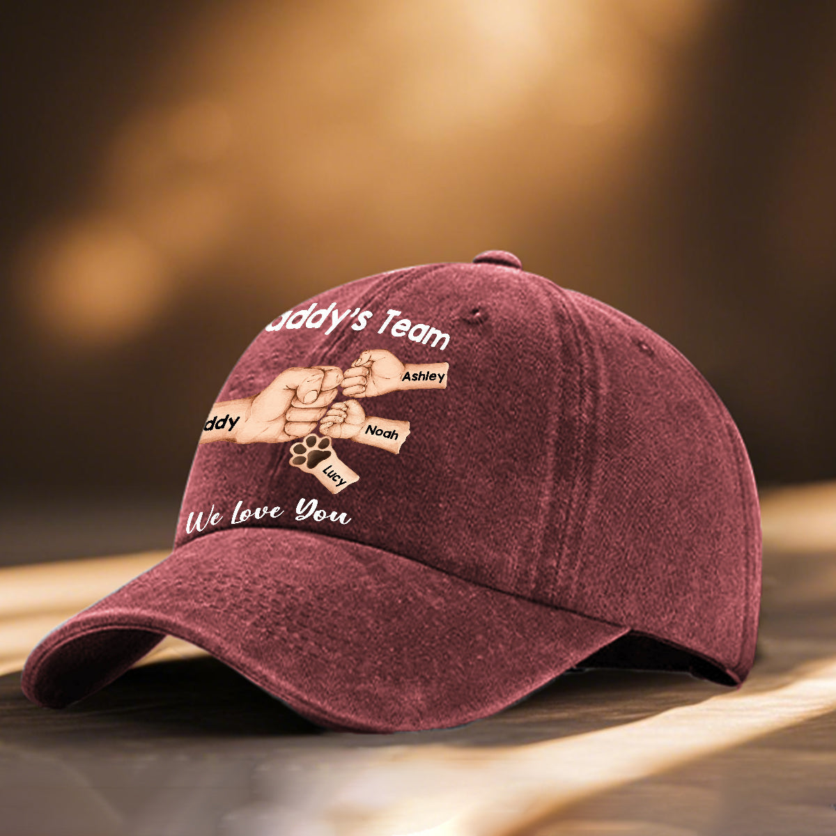 Meilleur papa du monde - Casquette en jean délavée personnalisée