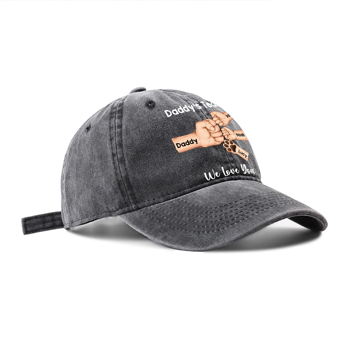 Meilleur papa du monde - Casquette en jean délavée personnalisée