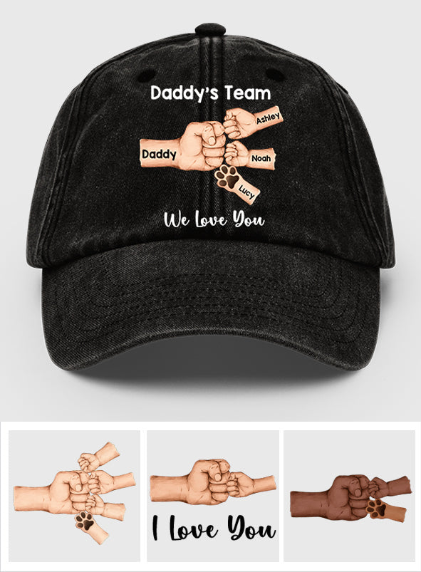 Meilleur papa du monde - Casquette en jean délavée personnalisée
