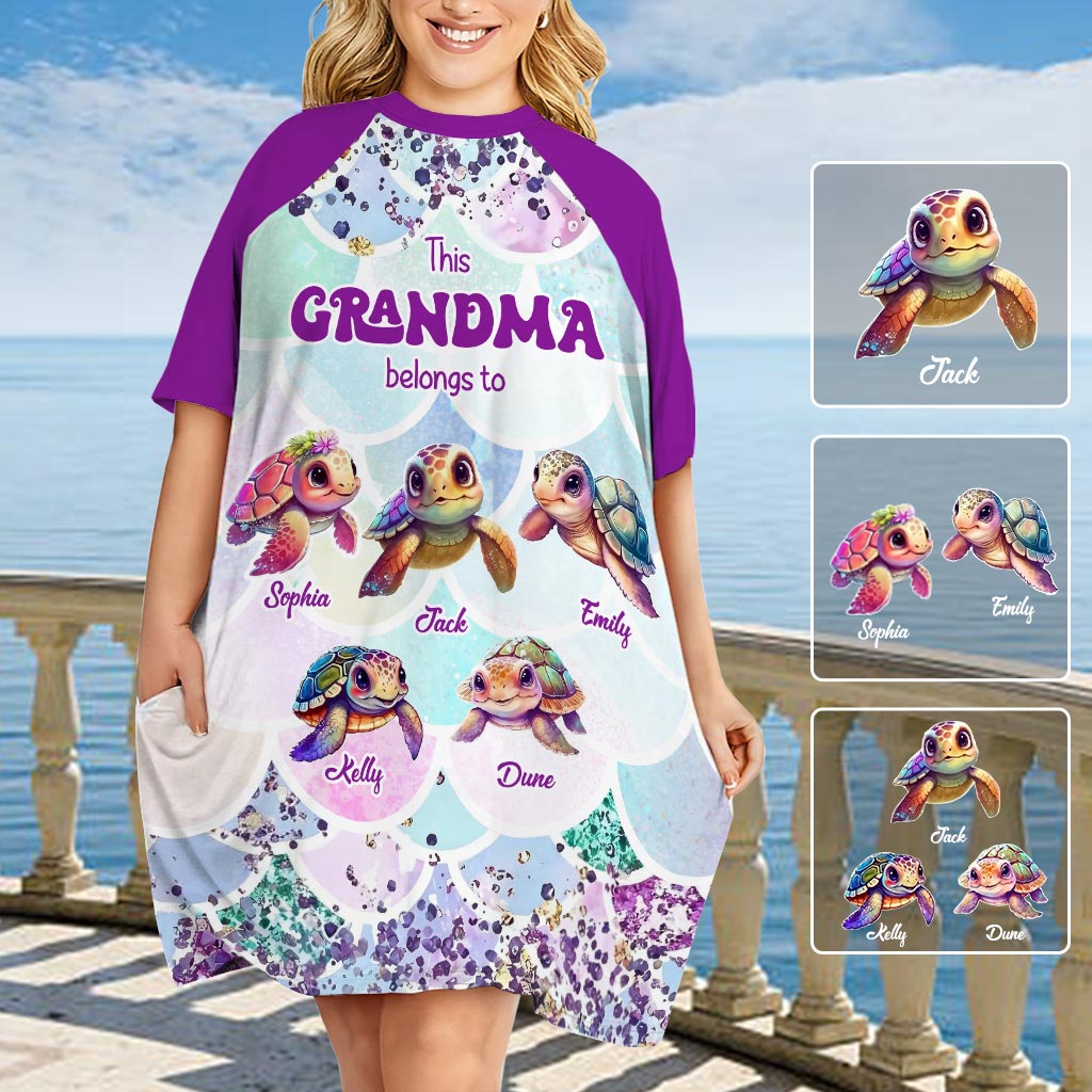 This Grandma Belongs To - Personalized Grandma Sleep T-shirt Dress