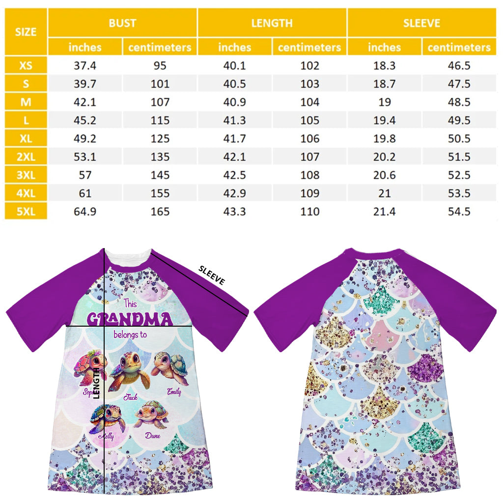 This Grandma Belongs To - Personalized Grandma Sleep T-shirt Dress