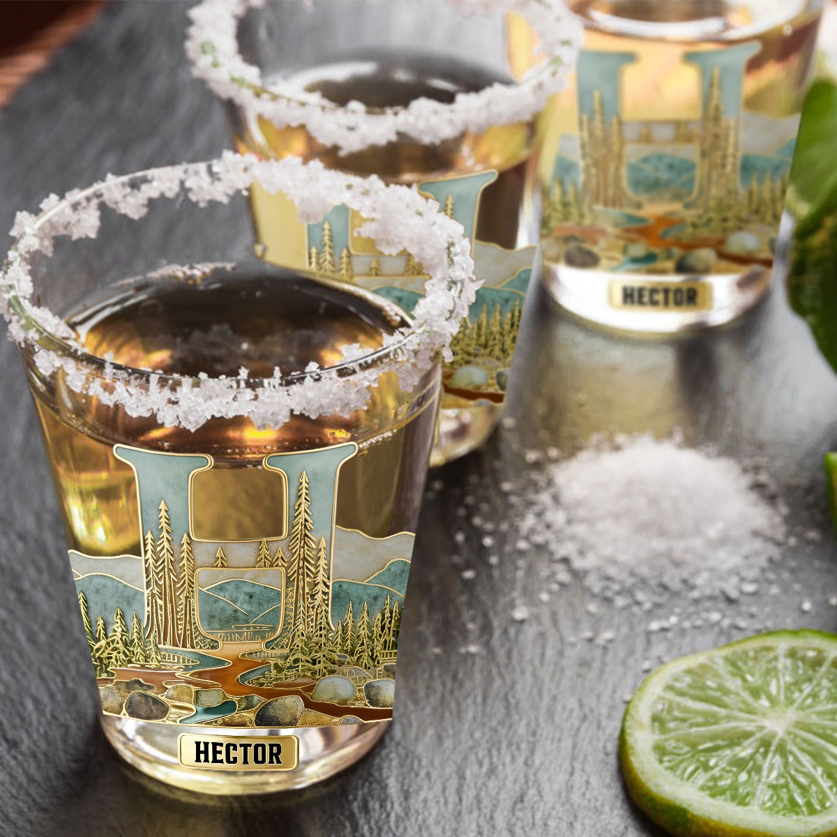 Initial Custom Glass For Whiskey/ Bourbon/ Tequila... Lovers - Personalized Whisky Shot Glasses Set